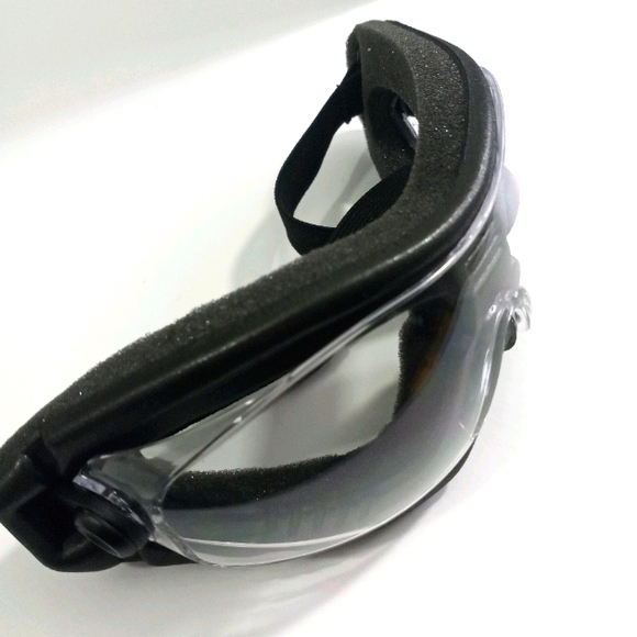 Moto Safety Goggles Anti-Fog Adjustable Soft Seal Clear Lens Black Unisex - Picture 2 of 6